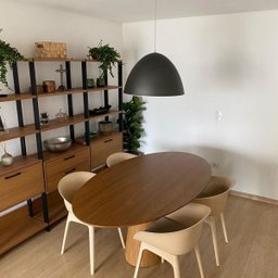 Mesa de Jantar Cone Oval 120x80 Cm Base Madeira Freijó Tampo Freijó - 6
