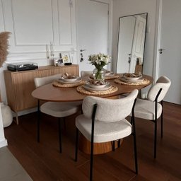 Mesa de Jantar Cone Oval 120x80 Cm Base Madeira Freijó Tampo Freijó - 8