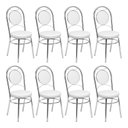 Ver imagem 3 de Conjunto 8 Cadeiras para Cozinha Debrum Cromado/Branco