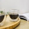 Clear Xícara Café 6x7x7cm 80ml Borosilicato Transparente Parede Dupla - 1