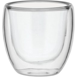Clear Xícara Café 6x7x7cm 80ml Borosilicato Transparente Parede Dupla - 2