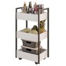 Carrinho Gourmet de Apoio Industrial 3 Prateleiras Liss M24 Branco/preto - Mpozenato - 1