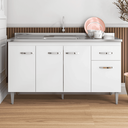 Ver imagem 1 de Balcão Gabinete de Pia Cozinha Multiuso 150cm sem Tampo Gabriela Branco- Mabe Magazine