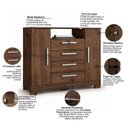 Ver imagem 5 de Cômoda Sapateira Essence 4 Gavetas 2 Portas Multiuso Moderno Quarto