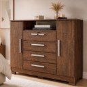 Ver imagem 7 de Cômoda Sapateira Essence 4 Gavetas 2 Portas Multiuso Moderno Quarto