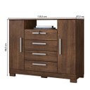 Ver imagem 3 de Cômoda Sapateira Essence 4 Gavetas 2 Portas Multiuso Moderno Quarto