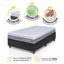 Ver imagem 3 de Conjunto Box Baú Preto Durban Cinza Espuma D28 Solteiro 96x203x64 - King House
