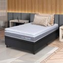 Ver imagem 1 de Conjunto Box Baú Preto Durban Cinza Espuma D28 Solteiro 96x203x64 - King House