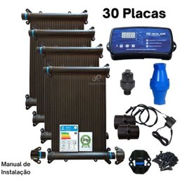 Kit 30 Placas Aquecimento Solar Todas Piscina + Kit Completo - 2