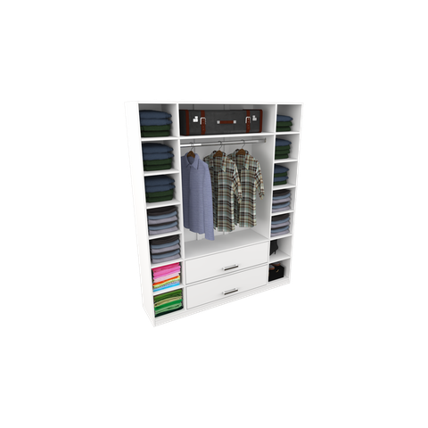 Armário Colmeia Cabideiro Gaveta M2 Closet Loja Roupeiro - Branco