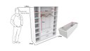 Ver imagem 2 de Armário Colmeia Cabideiro Gaveta M2 Closet Loja Roupeiro - Branco