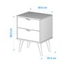 Mesa de Cabeceira Retro Criado 2 Gavetas Madri Estilo:preto - 4