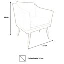 Ver imagem 4 de Kit Namoradeira + 1 Poltrona Decorativa Agatha Suede Rosê Pés Madeira Mz Decor
