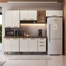 Cozinha Modulada Compacta Fidelitá Berlim 4 Peças 270cm 11 Portas 2 Gavetas com Tampo - 1