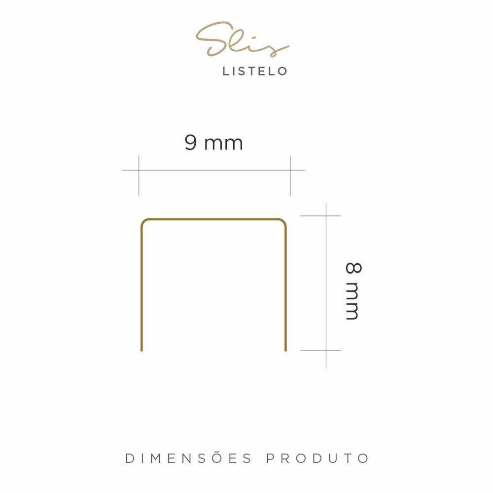 Listelo U Aço Inox Slis 9mmx8mm Barra com 3ml - Cor Dourado - 6