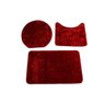 Jogo de Tapetes para Banheiro Antiderrapante com 3 Peças Macio - Vermelho - 2