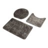 Jogo de Tapetes para Banheiro Antiderrapante com 3 Peças Macio - Cinza - 1