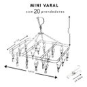 Ver imagem 4 de Varal Retangular Roupa Intima Prendedores Inox Apartamento Clips