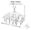 Ver imagem 5 de Varal Retangular Roupa Intima Prendedores Inox Apartamento Clips