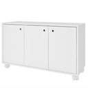 Ver imagem 2 de Nicho Organizador Balcão Infantil 3 Portas 1 Prateleira Multiuso 90cm BM225 Cor Branco - BRV Móveis