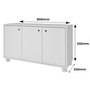 Ver imagem 4 de Nicho Organizador Balcão Infantil 3 Portas 1 Prateleira Multiuso 90cm BM225 Cor Branco - BRV Móveis
