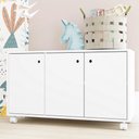 Ver imagem 1 de Nicho Organizador Balcão Infantil 3 Portas 1 Prateleira Multiuso 90cm BM225 Cor Branco - BRV Móveis