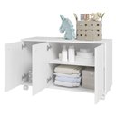 Ver imagem 3 de Nicho Organizador Balcão Infantil 3 Portas 1 Prateleira Multiuso 90cm BM225 Cor Branco - BRV Móveis