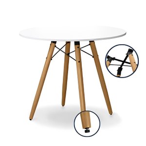 Mesa de Jantar Redonda Industrial 90 Cm Fixação de Metal e Pés Regulaveis