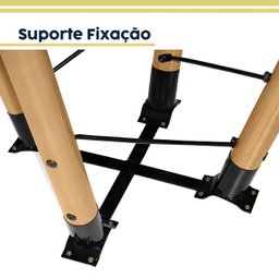 Mesa de Jantar Redonda Industrial 90 Cm Fixação de Metal e Pés Regulaveis - 3