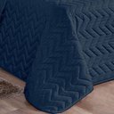 Ver imagem 2 de Kit Cobre Leito Mistral Queen Microfibra Dupla Face 7 Peças - Azul Marinho