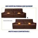 Ver imagem 6 de Sofá Retrátil Reclinável 2,30m Albany Suede Velut Marrom Molas Ensacadas - King House