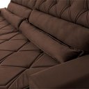 Ver imagem 2 de Sofá Retrátil Reclinável 2,30m Albany Suede Velut Marrom Molas Ensacadas - King House