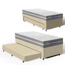 Ver imagem 1 de Cama Box + Colchão Gazin de Molas Ensacadas One Face Air Up + Auxiliar de Espuma Solteiro 88 cm