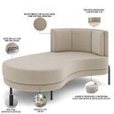 Ver imagem 3 de Sofá Chaise Longue Sala de Estar Living Lucca Esquerdo D02 Veludo Bege C-309 - Lyam Decor