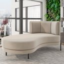 Ver imagem 2 de Sofá Chaise Longue Sala de Estar Living Lucca Esquerdo D02 Veludo Bege C-309 - Lyam Decor