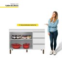 Ver imagem 3 de Balcão Gabinete para Pia Karen 119cm sem Tampo 2 Portas Branco - Abmaza