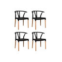Ver imagem 1 de Kit 4 Cadeiras Jantar Decorativas Aeon Cor Preta Bering