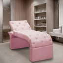 Ver imagem 1 de Maca Estofada Estética Cílios Regulável Spa Veludo Ana Clara:rosê