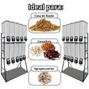 Ver imagem 6 de Dispenser 10 Módulos 35 Litros ou 15 Kilos Armazenamento Ração Grãos Cereais Full Preto Mec Pet