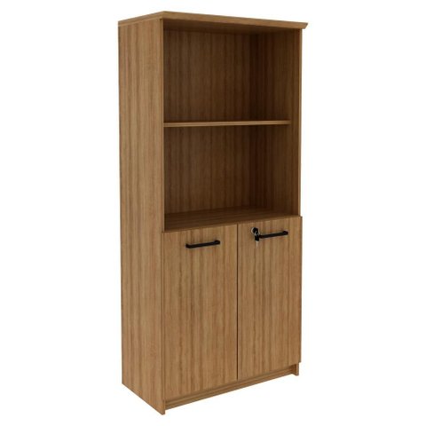 Armario para Escritorio 02 Portas com Chave Me4199 Amendoa Tecno Mobili