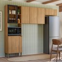 Ver imagem 1 de Cozinha Compacta Vert Plus 6 Portas 100% Mdf Freijó/preto - Kits Paraná