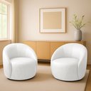 Ver imagem 1 de Poltrona Decorativa Orgânica Kit 2 Lua Sintético Pu Branco D03 - D’Rossi