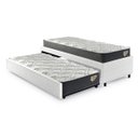 Ver imagem 5 de Bicama Box Solteiro Courino Linho Branco 88x188 com Dois Colchões Adapto Molas Ensacadas Ecoflex