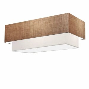 Plafon para Corredor Retangular Sc-3044 Cúpula Cor Palha Branco