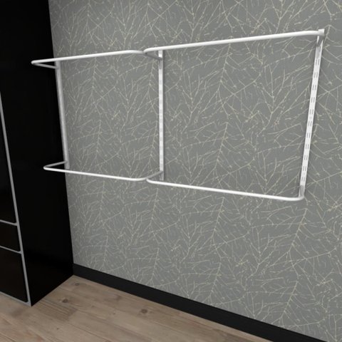 Arara de Roupas Closet Quarto com 7 Peças Regulável 200x100 Cm Cor Branco Modelo Clst1p121