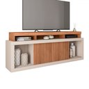 Ver imagem 2 de Rack para Tv 75 Polegadas 2 Portas com Ripado Puerto Freijo/off White - Pnr Móveis