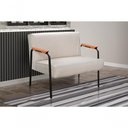 Ver imagem 4 de Sofa Jade 2 Lugares 108cm Bege Linho Fixo Contemporaneo Bella Decor