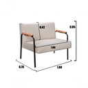 Ver imagem 2 de Sofa Jade 2 Lugares 108cm Bege Linho Fixo Contemporaneo Bella Decor