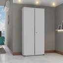 Ver imagem 2 de Armário De Aço Com 2 Portas E 4 Prateleiras Ap402sl Cinza Cristal - Pandin