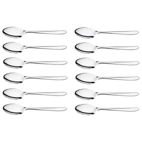 Conjunto 12 Colheres de Mesa 18x4cm Siena Brinox Cozinha Mesa Sopa Servir Janta Almoço